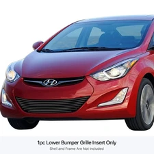 For Hyundai Elantra 12-16 APG 1-Pc Black 8x6 mm Horizontal Billet Bumper Grille
