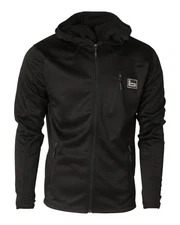 Banded Hooded Mid Layer Fleece Black Jacket
