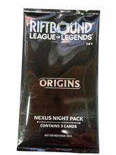NUEVO Sellado League Of Legends Riftbound Origins Nexus Night Pack de 3 Cartas Promo