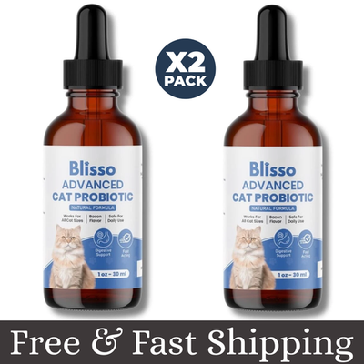 #ad Blisso Advanced Cat Probiotic Drops – Digestive Support for Cats 2 Packs $49.99