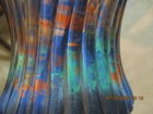 Glass Art Vase Signed Blue Gold Green Red — photo 6
