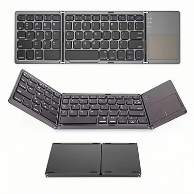 Guiheng Foldable Bluetooth Keyboard with Touchpad, Portable Wireless grey 