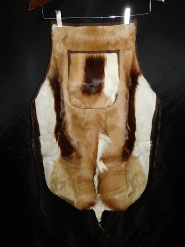 Vtg Gazelle Springbok Hide Fur Apron Neck Strap Tie Waist Karoo Clothing Africa