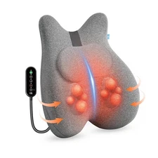 CILI Heated Lumbar Support Pillow for Office Chair, Memory Foam Lumbar Pillow...