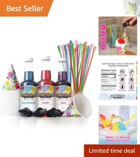 Ultimate Summer Treat: 3 x 16oz Snow Cone Syrup Assortment with Cups  Straws