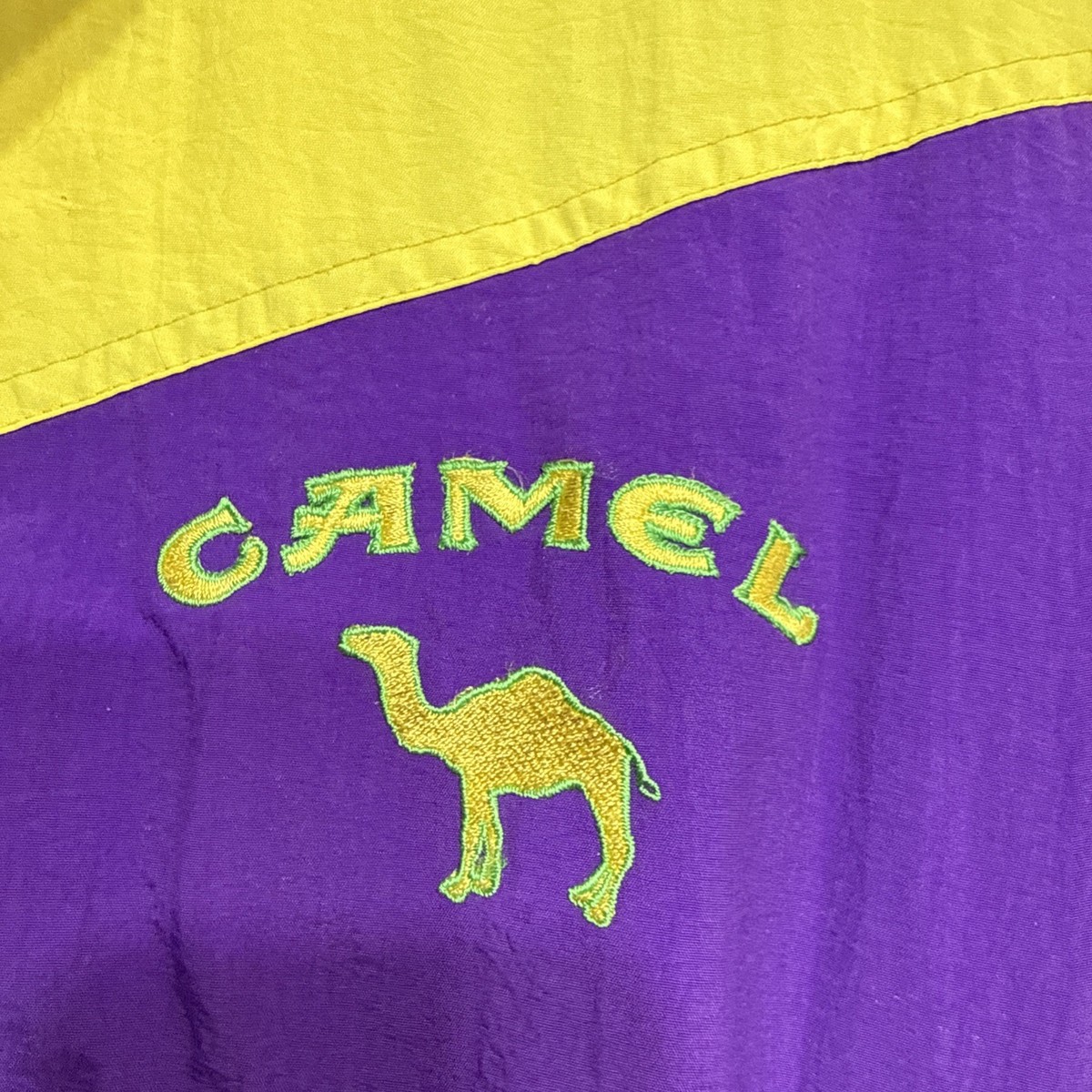 Vintage Camel Smokin Joes Racing Jacket Mens Xl Yellow Purple