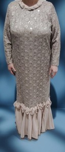 Mother of the Bride/Groom gold Evening Gown with Sequins, Size 16