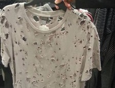 Distressed Ripped T-Shirt for Streetwear Style , Old , dirty