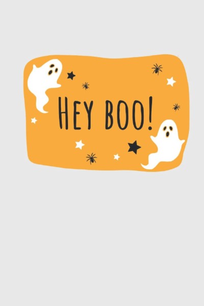 Halloween Notebook A5, 80 Blatt, Liniert, Hey Boo, Notizbuch, Schreibblock-image