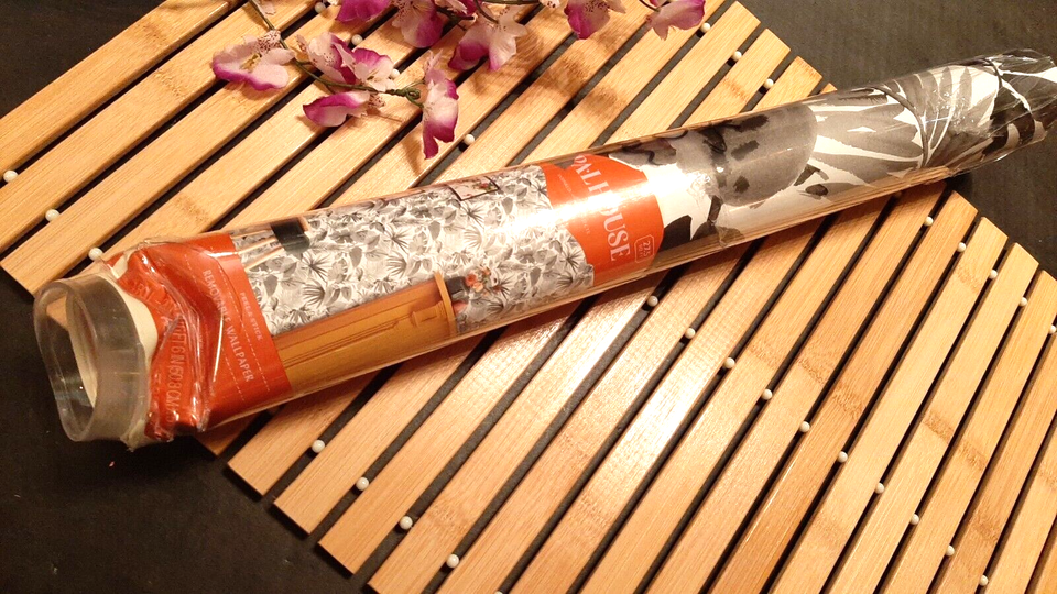 Opalhouse Black & White Tropical Leaves Removable Wallpaper Roll Peel & Stick eBay