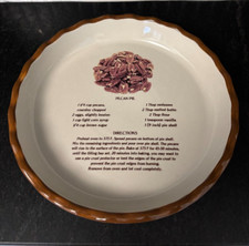 VINTAGE COUNTRY PECAN PIE RECIPE PIE PLATE BA...