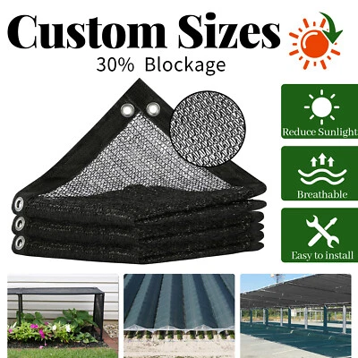 COLOURTREE 30% Black Shade Cloth,UV Resistant Netting with Upgrade Grommets for Plant Cover