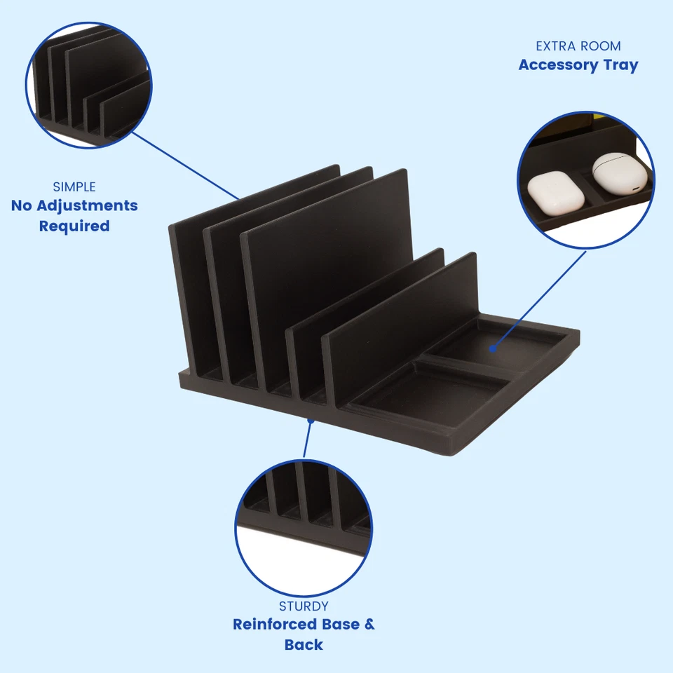 Vertical Laptop Holder and Dock - Space Saving Desk Organizer - Image 3 of 4