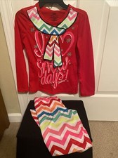 Girls Size 8 Justice 2pc Sleepwear Pajama Set - Winter-holiday -NEW 