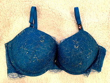 38D Victoria Secret Very Sexy Lace Shimmer Push Up Blue Sapphire Bra NEW