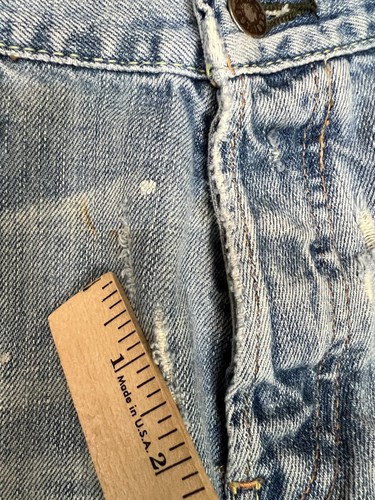 VTG Abercrombie Fitch Jeans Mens 30x30 Slim Low Denim Slim Distressed Grunge - Picture 3 of 14