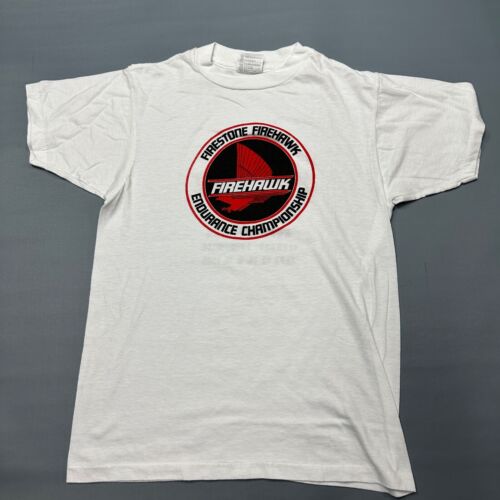 Firestone Firehawk Endurance T-Shirt Mens M Fifty USA 1985 Elkhart Lake Hanes - Afbeelding 1 van 9