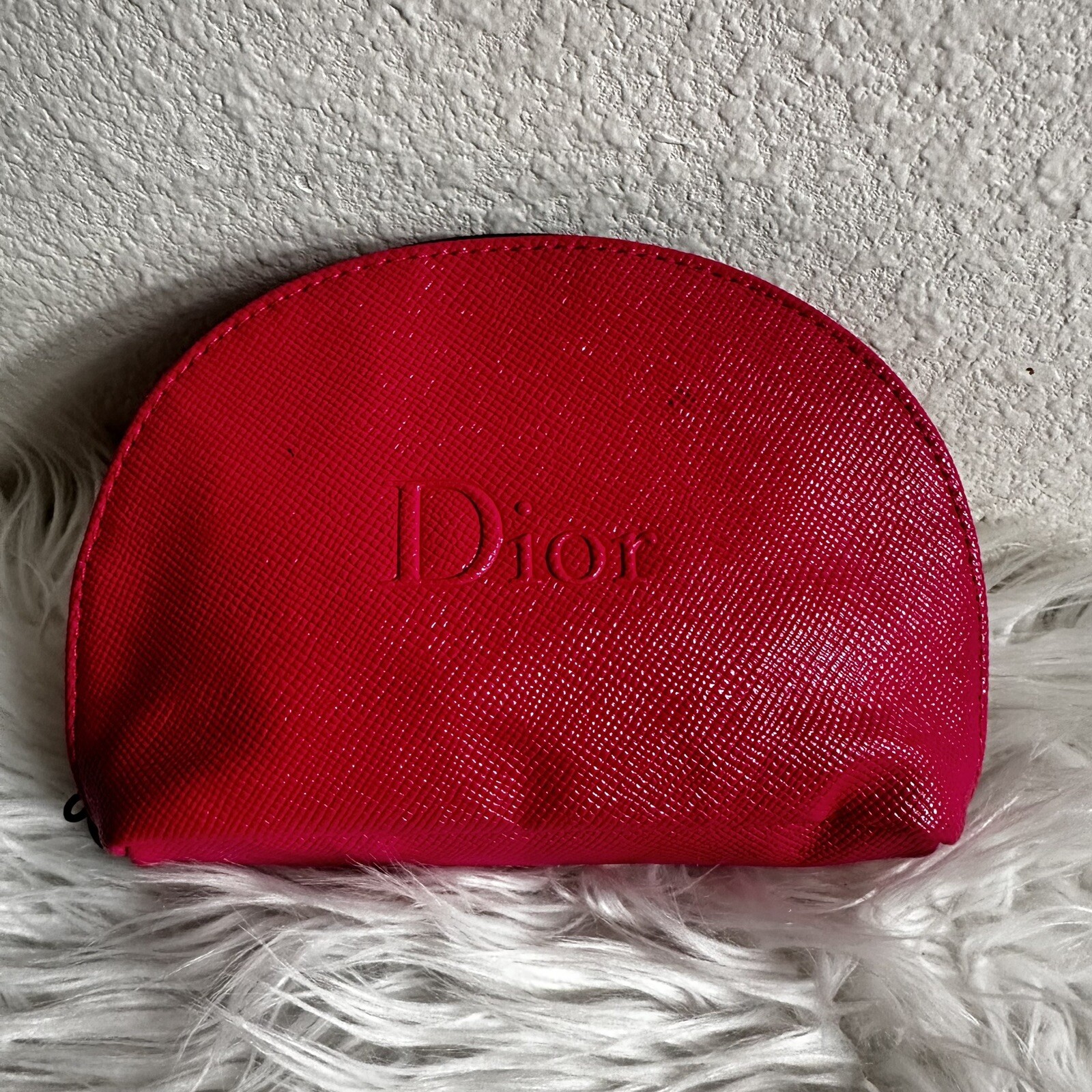 Dior Beauty Dark Pink Eco Leather Makeup Pouch Bag-image