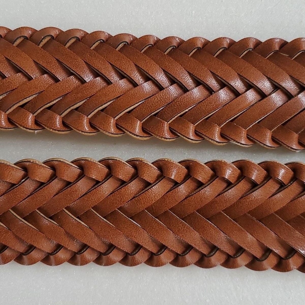 Braided Leather Belt Size 26/28 Leather Cognac Belt Woven Leather Belt-Tan | Boden USA main image 4