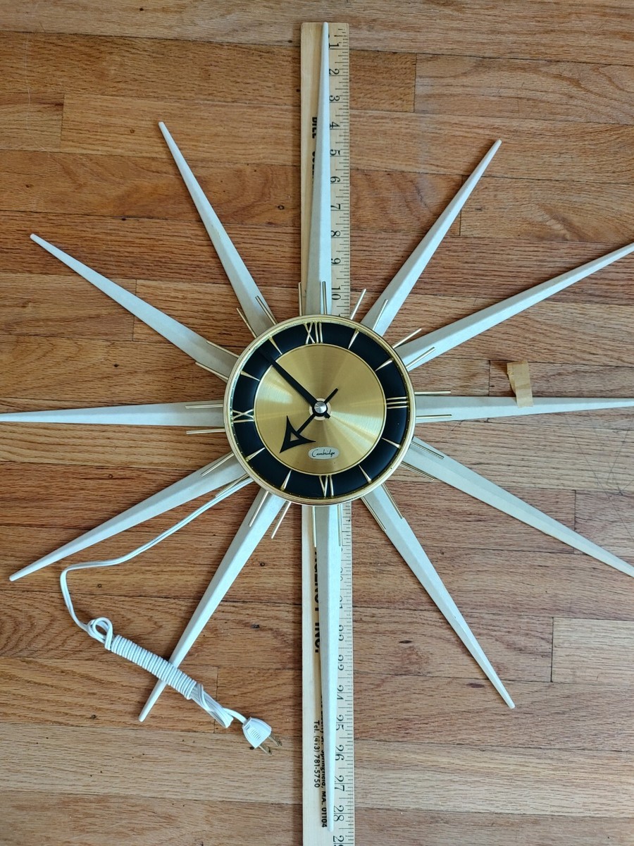 MCM Atomic Starburst Brass Wall Clock Cambridge By Sessions & Sons