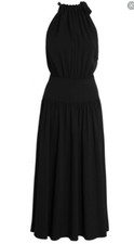 Zimmermann Tie Neck Picnic Dress | Thick Elastic Waistband, Black, LBD $890 RP