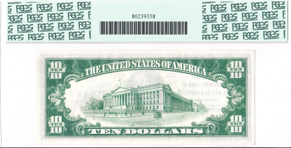 $10 1929 T2 National EASTHAMPTON Massachusetts MA 🇺🇸 PCGS 65 PPQ Gem New! 🇺🇸 - Image 2 of 2