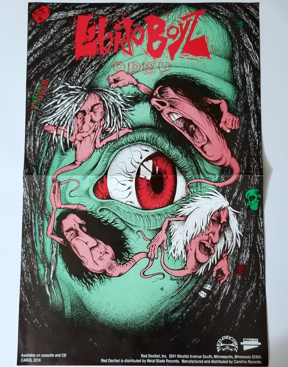LIBIDO BOYZ OPGU METAL BLADE RECORDS PROMO POSTER RED DECIBEL