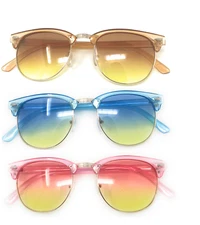 Smart Fake Vintage Nerd Geek Retro Hipster two tone coloe lens Sunglasses