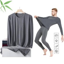 Men's Thermal Underwear Set Bamboo Viscose Base Layer Top  Bottom Long John Set