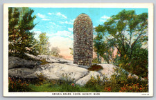 Abigail Adams Cairn Quincy Massachusetts Vintage Postcard