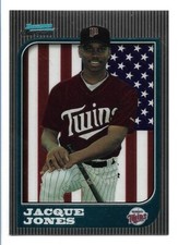 JACQUE JONES 1997 Bowman Chrome INTERNATIONAL Parallel Card RC #225 Rookie Twins. rookie card picture