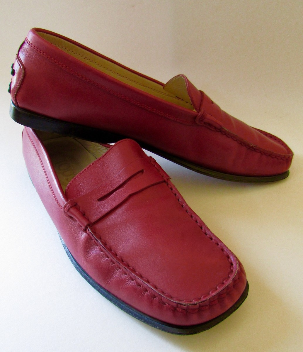 Rare TOD\'S Italy Men Red Leather Penny Loafers Size 11 M Tods red leather loafers - Gem main image 3