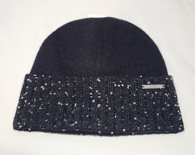 Michael Kors Black Sparkle Beanie Hat Women display picture 1