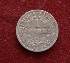 DEUTSCHES REICH: 1878 1 MARK Mz: G vz-ss, Jäger 9 kleiner Adler Silber. RRR Mz G