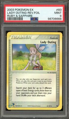Pokemon Lady Outing EX Ruby & Sapphire Reverse Holo #83 PSA 9 Mint