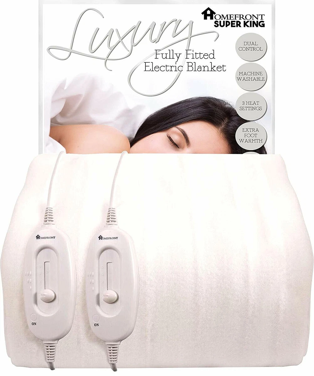 Heated Blanket Superking Size Electric Mattress Cover Washable Dual Control  | eBay