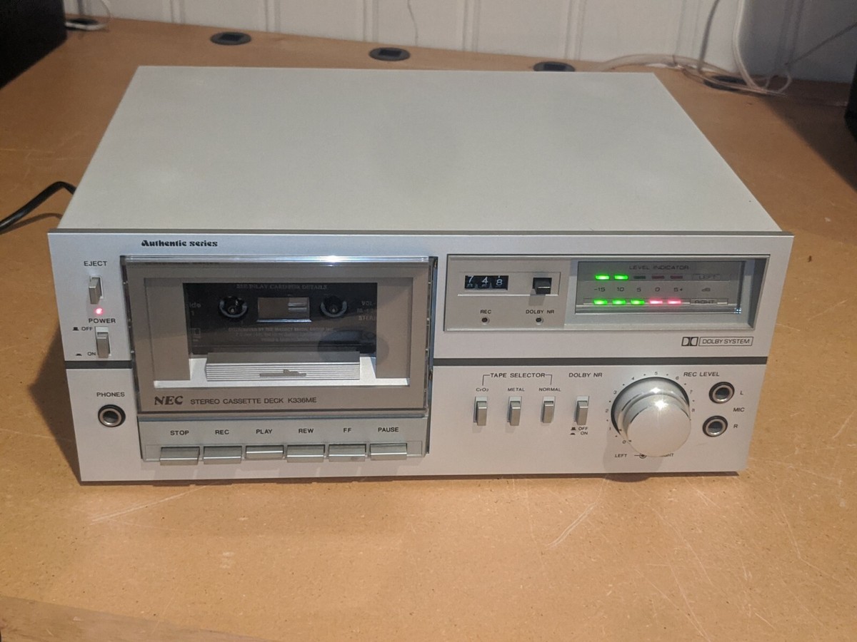 Rare Vintage NEC Authentic Series Cassette Silver Tape Deck K336ME
