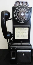 Automatic Electric Pay Telephone 3 Coin Slot 1950's Rotary Dial Operational #2