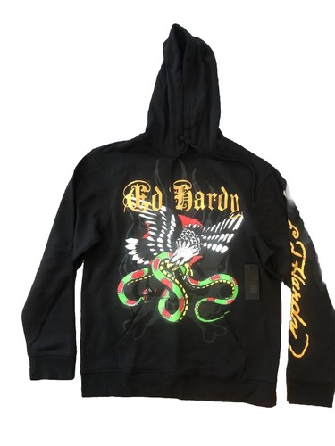 M Christian Audigier x Ed Hardy Skull AOP Zip Hoodie Black Panther