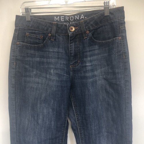 Merona Womens Cropped Pants Capri Jean Wide Leg Stretch Cotton Size 10 C - Picture 2 of 6