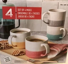 4 Pc Stackable Stoneware 16.9 oz Ombre Style Mug Set by Over and Back