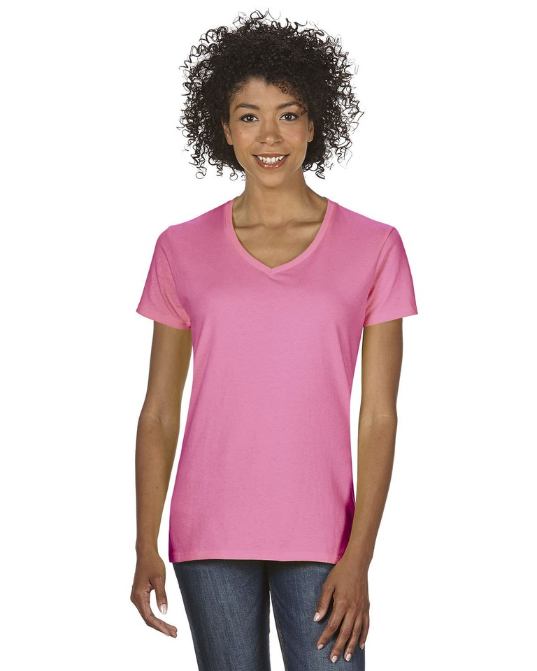 T-shirt Donna Cotone Pesante 6 Oz. G500VL – Collo A V, Cuciture Laterali, Vestibilità Morbida, Taglia M