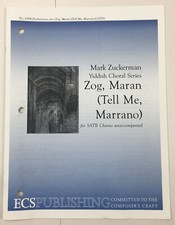Zog Maran Tell Me Marrano SATB Coro Teclado Partituras Serie Coral Yiddish