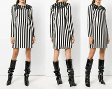 Valentino Garavani Mini Robe Rayé Crêpe Soie Laine Gaine Robe XL