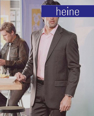 NEU BUSINESS KLASSIKER NADELSTREIFEN SAKKO 46 48 HEINE anthrazit grau 78 *002959