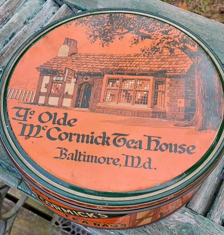 Old Advertising Tin Ye Olde McCormick Tea House Baltimore Banquet