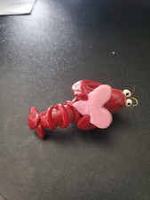 Lobster resin figure paperweight holding heart signed