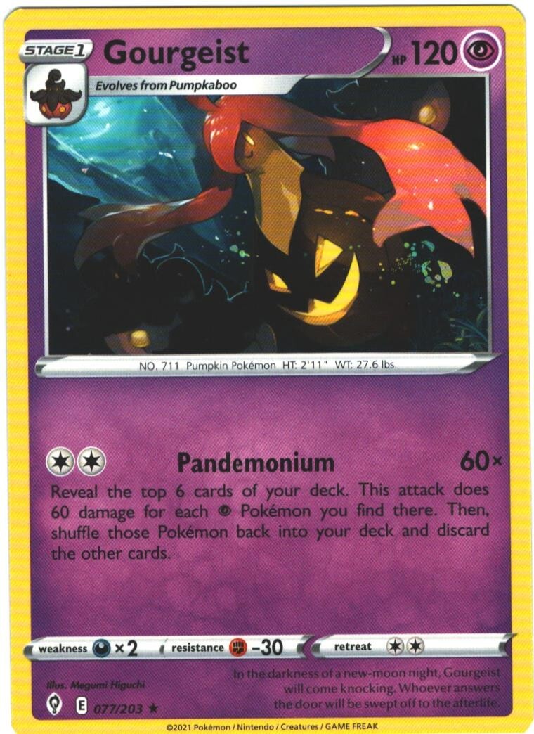 Gourgeist 77/203 Evolving Skies Regular Rare Pokemon Card TCG 077/203 Pokémon