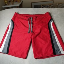 OP Ocean Pacific Men's Board Shorts Red Black Gray White Size 36-38