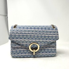 Sandro Yza Tweed Clutch Blue White Crossbody
